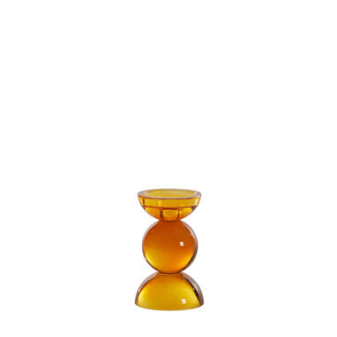 Candle stick Ø9,5x15,5 cm ITINGA glass orange