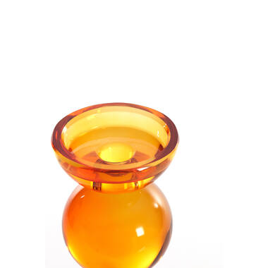 Candle stick Ø9,5x15,5 cm ITINGA glass orange