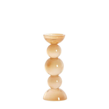 Candle stick Ø10x26,5 cm ITINGA glass milky amber