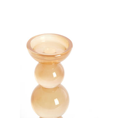 Candle stick Ø10x26,5 cm ITINGA glass milky amber