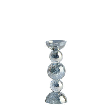 Candle stick Ø10x26,5 cm ITINGA glass bubble smoke