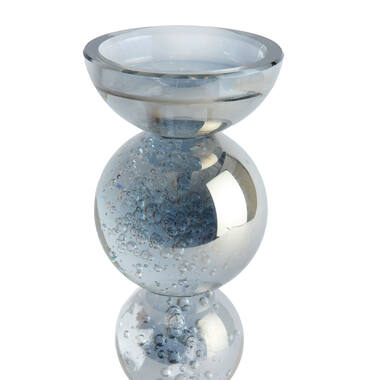 Candle stick Ø10x26,5 cm ITINGA glass bubble smoke
