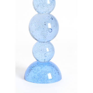 Candle stick Ø10x26,5 cm ITINGA glass bubble light blue
