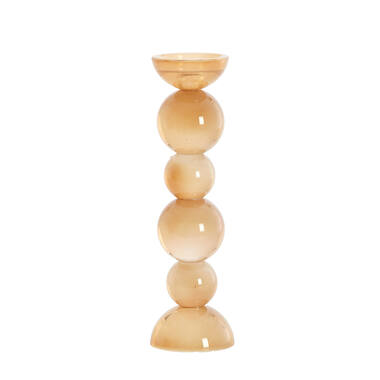 Candle stick Ø9,5x34 cm ITINGA glass milky amber