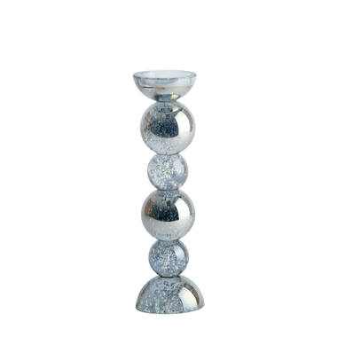 Candle stick Ø9,5x34 cm ITINGA glass bubble smoke