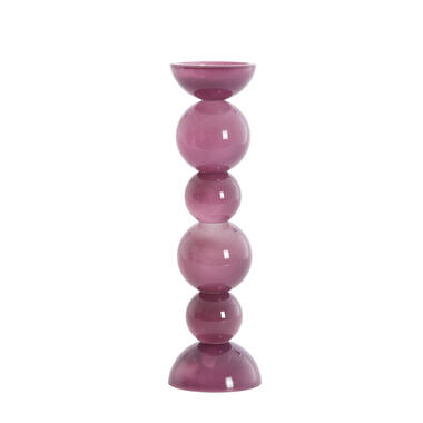 Candle stick Ø9,5x34 cm ITINGA glass milky purple