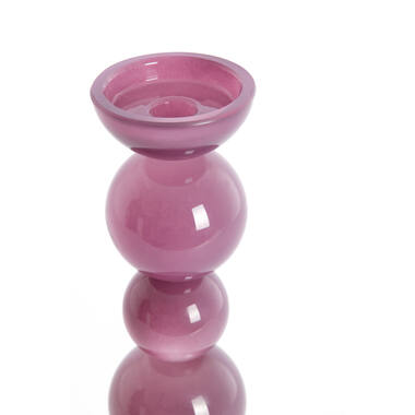 Candle stick Ø9,5x34 cm ITINGA glass milky purple