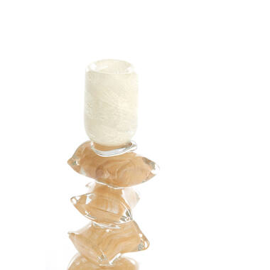Candle stick Ø11,5x29,5 cm ESTINA cream+brown