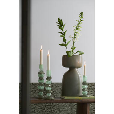 Candle stick Ø11,5x35 cm ESTINA mint+green