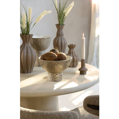 Candle stick Ø10x15,5 cm BURANO ceramics matt brown
