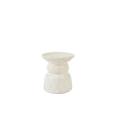 Candle holder Ø11,5x12,5 cm ATRANI ceramics shiny cream