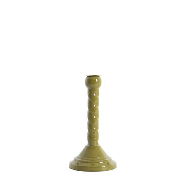Candle stick Ø10x21 cm NALEIRA olive green