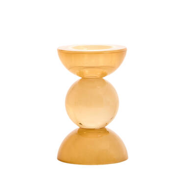 Candle stick Ø8x12 cm ITINGA glass milky amber