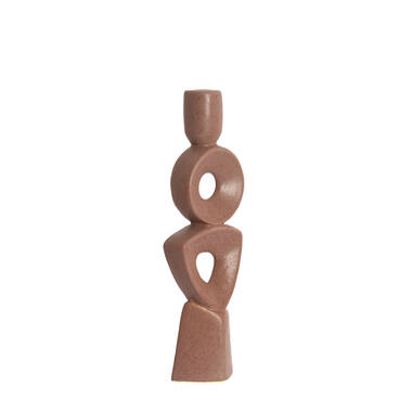 Candle stick 12x8x37 cm PICAR terra-brown