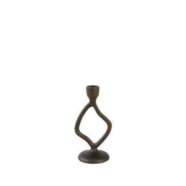 Candle stick 9,5x8x18,5 cm JEZRA matt brown-bronze