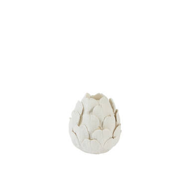 Candle stick Ø14x15 cm CYNARA porcelain cream