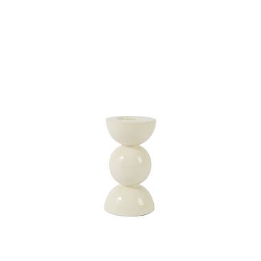 Candle stick Ø7,5x14 cm NYONS shiny cream