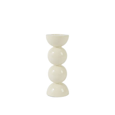 Candle stick Ø7,5x20,5 cm NYONS shiny cream
