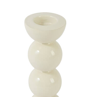 Candle stick Ø7,5x20,5 cm NYONS shiny cream
