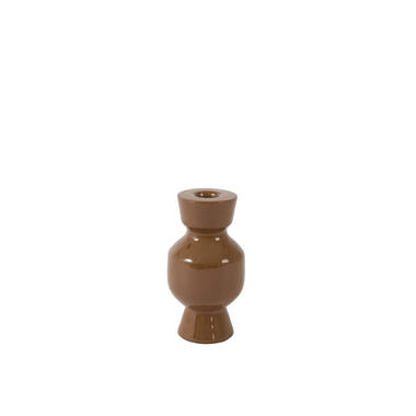 Candle stick Ø8x15 cm ROAS shiny caramel