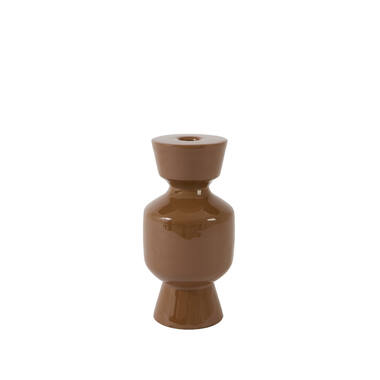 Candle stick Ø10x20 cm ROAS shiny caramel
