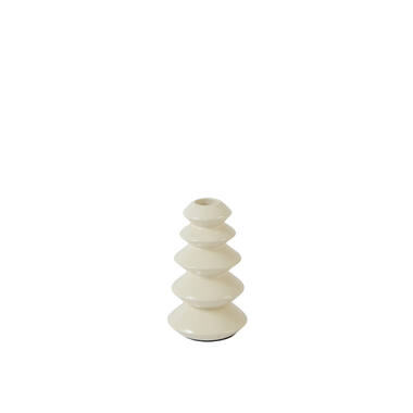 Candle stick Ø8x13 cm MERLIN shiny cream