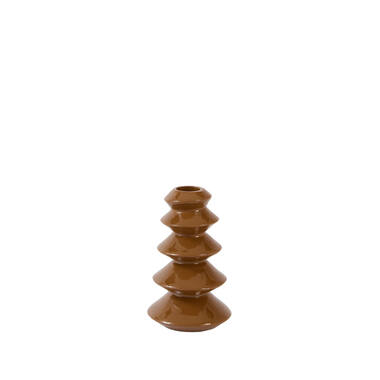 Candle stick Ø8x13 cm MERLIN shiny caramel