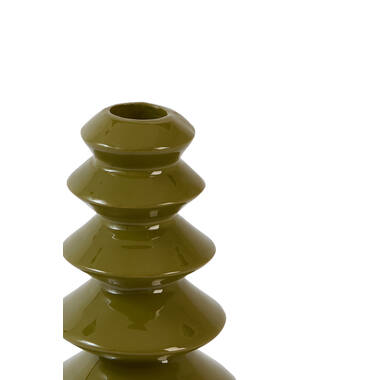 Candle stick Ø8x13 cm MERLIN shiny olive green