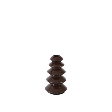 Candle stick Ø8x13 cm MERLIN shiny dark brown