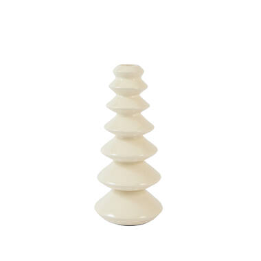 Candle stick Ø10x23 cm MERLIN shiny cream