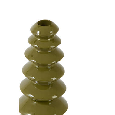 Candle stick Ø10x23 cm MERLIN shiny olive green