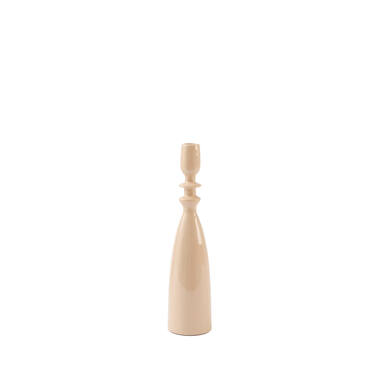 Candle stick Ø7,5x32 cm MELVE shiny beige
