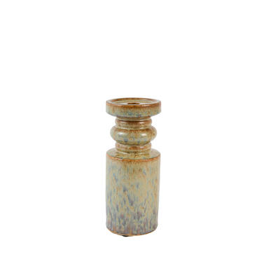 Candle stick Ø10,5x25 cm CEROU ceramics denim blue-brown