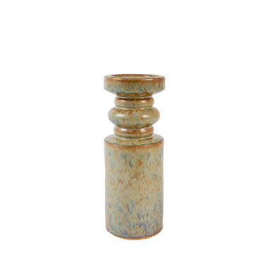 Candle stick Ø11,5x29,5 cm CEROU ceramics denim blue-brown