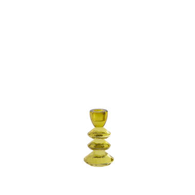 Candle stick Ø8x14 cm ROVELO glass olive green