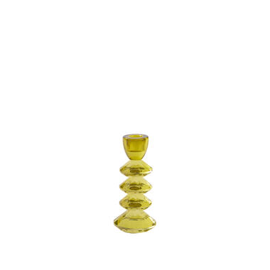 Candle stick Ø8x17 cm ROVELO glass olive green
