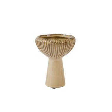 Candle stick Ø9,5x12 cm GYLANO ceramics light brown