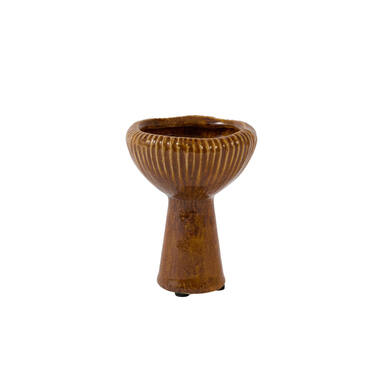 Candle stick Ø9,5x12 cm GYLANO ceramics orange-amber