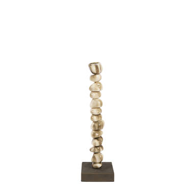 Candle stick 10x10x35 cm OMINA cream-brown+brown