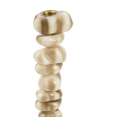 Candle stick 10x10x35 cm OMINA cream-brown+brown