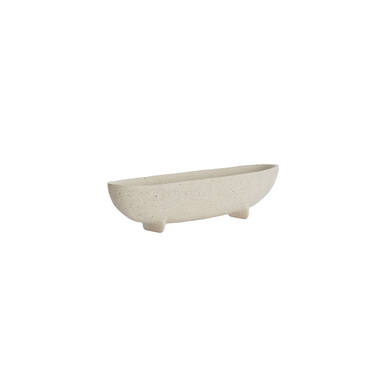 Dish on base 38x15x9 cm ROSANA white+grey