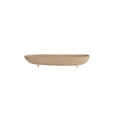 Dish on base 50x14x9 cm ROSANA sand+light brown