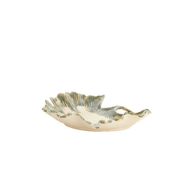 Dish 37x35x6,5 cm REDIU ceramics cream+olive green