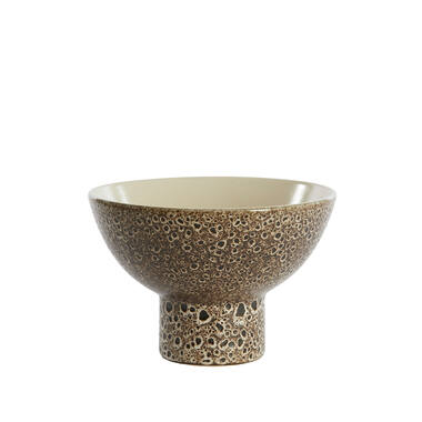 Dish on base Ø31,5x21 cm KAVALA ceramics cream+black