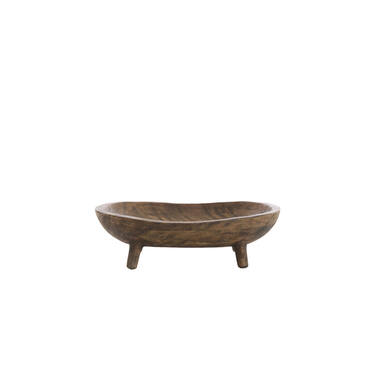 Dish on base 34,5x25,5x10 cm AILA mango wood antique brown