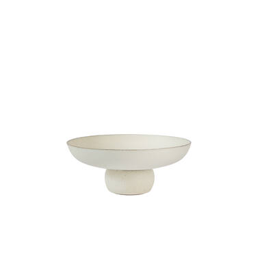Dish on base Ø34x13,5 cm GOLANI ceramics cream