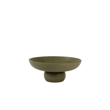Dish on base Ø34x13,5 cm GOLANI ceramics olive green