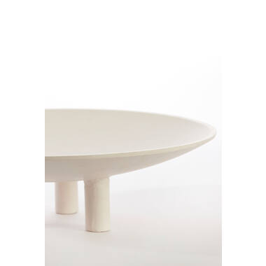 Plateau op voet Ø40x11 cm TABUA crème