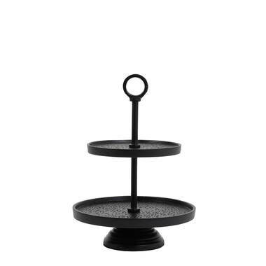 Etagere 2 laags Ø24x37 cm LUTEK zwart
