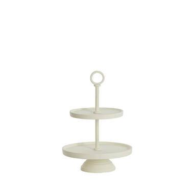 Etagere 2 laags Ø24x37 cm LUTEK crème